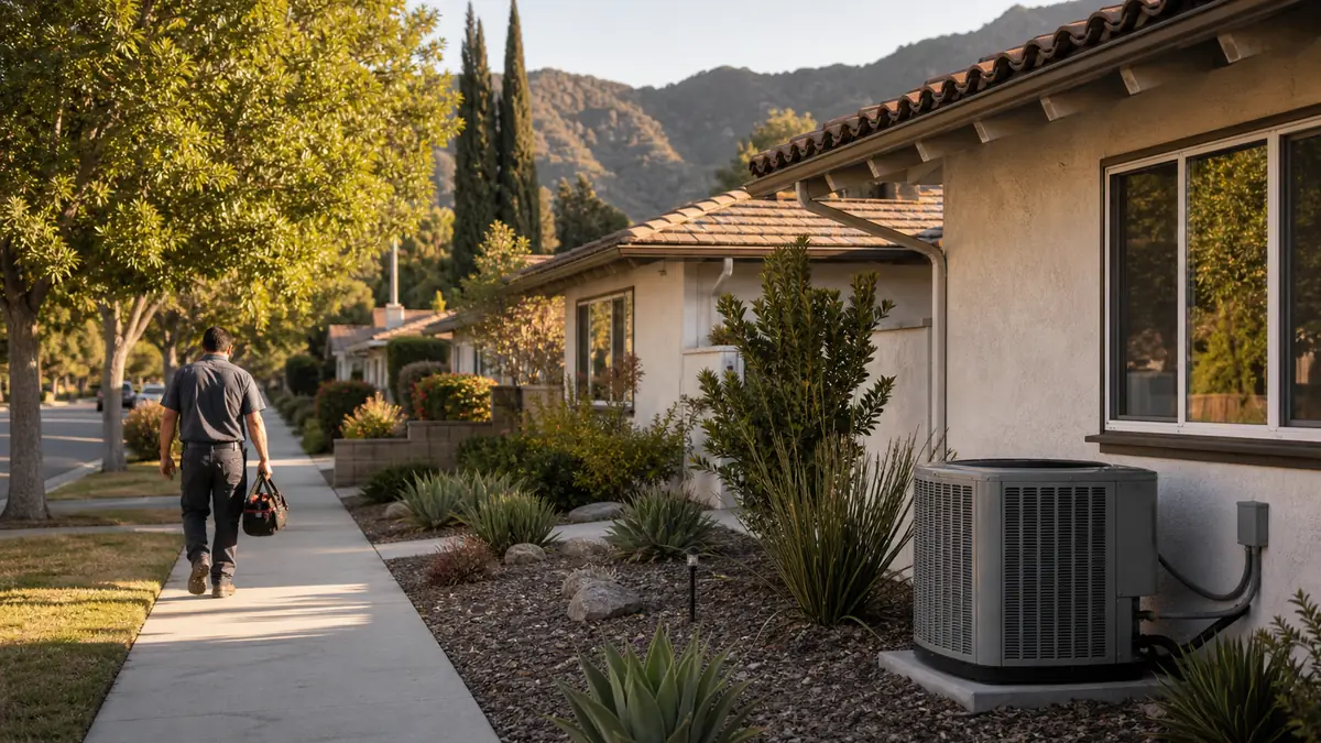 Ductless Mitsubishi retrofit on a Craftsman home in Lincoln Park, Pomona, CA